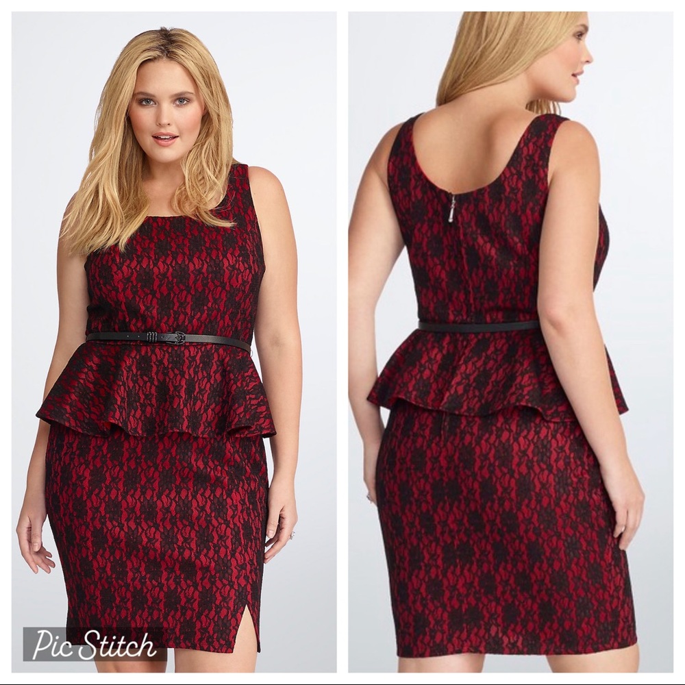 Torrid Red and Black Rebel Wilson Cocktail Dress Size 18
